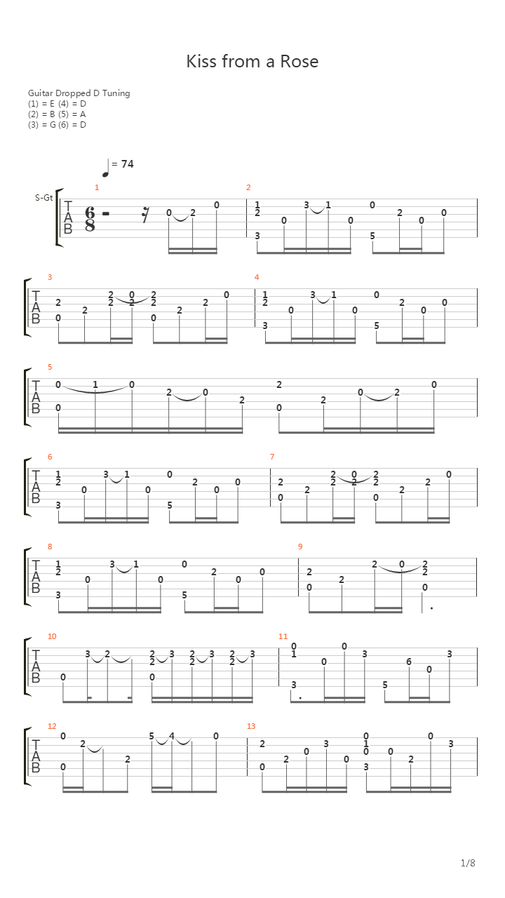 Kiss From A Rose吉他谱