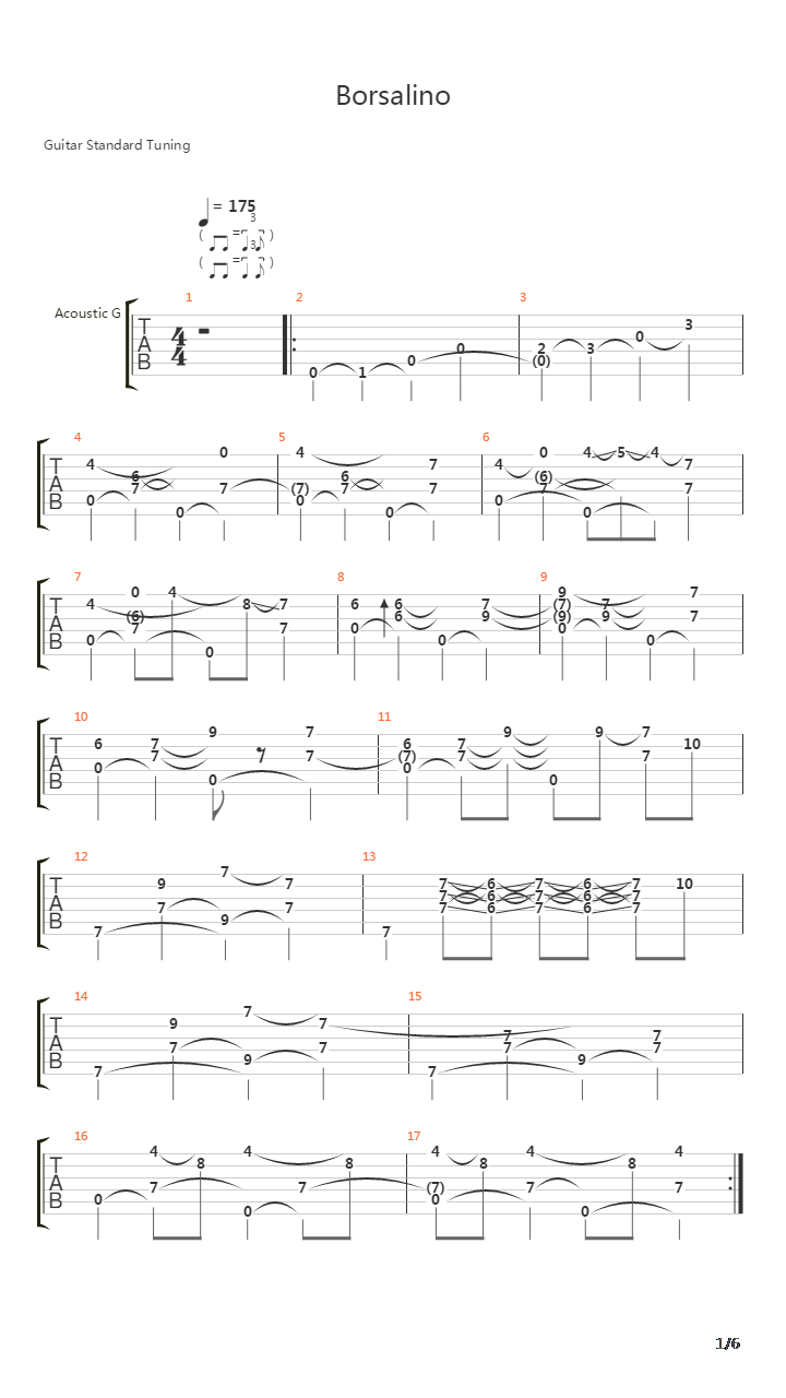 Borsalino吉他谱