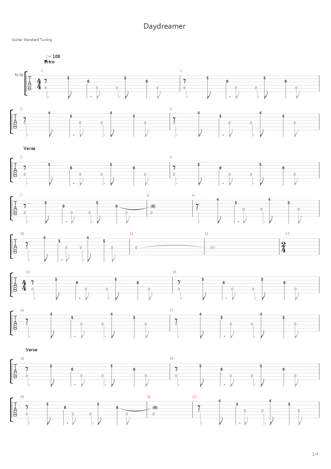 Daydreamer吉他谱