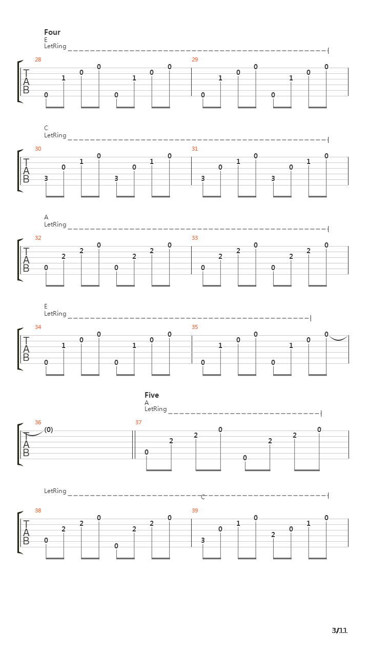 初学者练习曲吉他谱