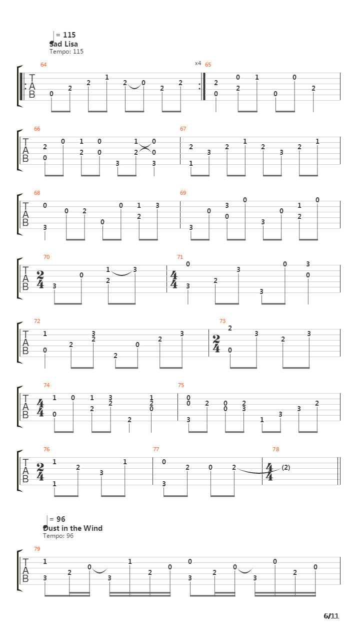 初学者练习曲吉他谱