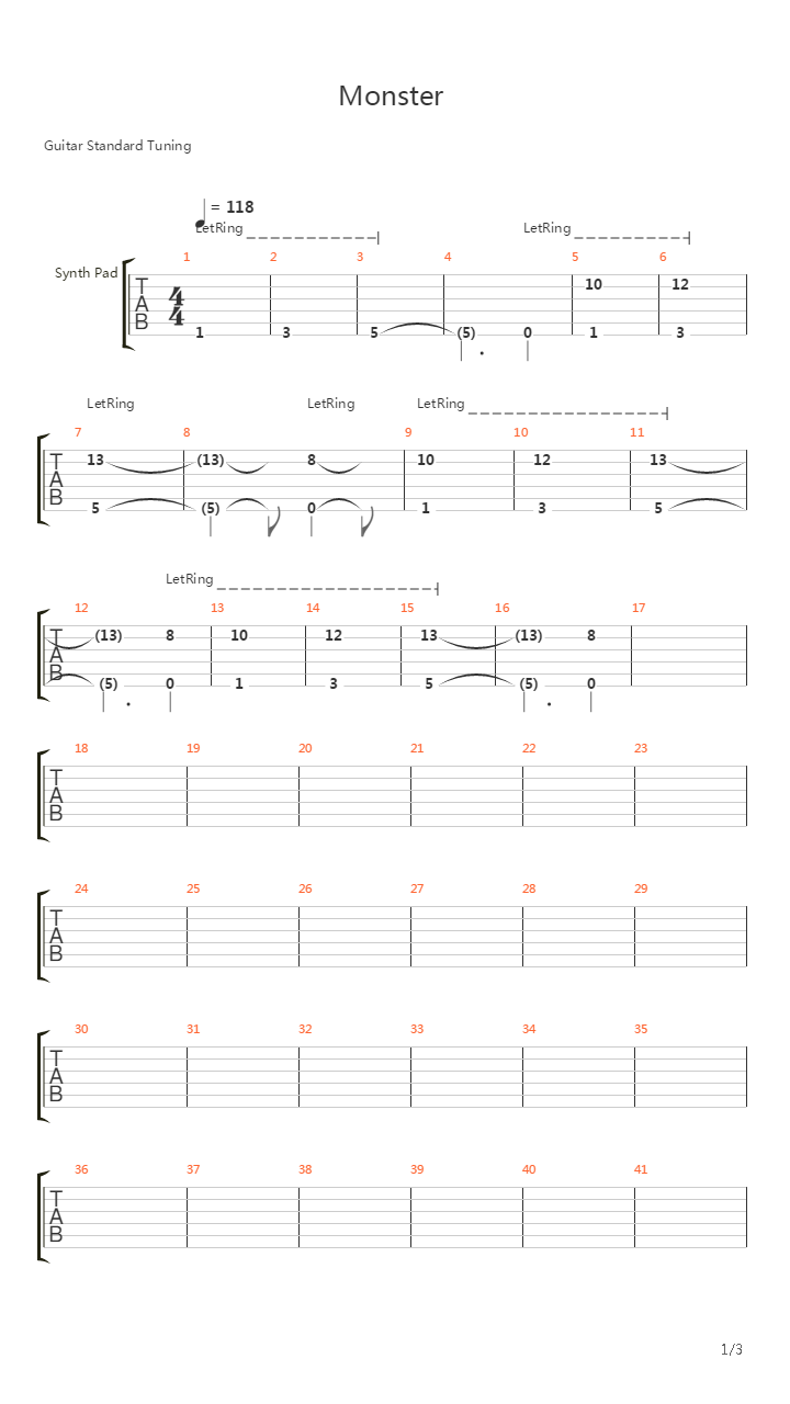 Monster吉他谱