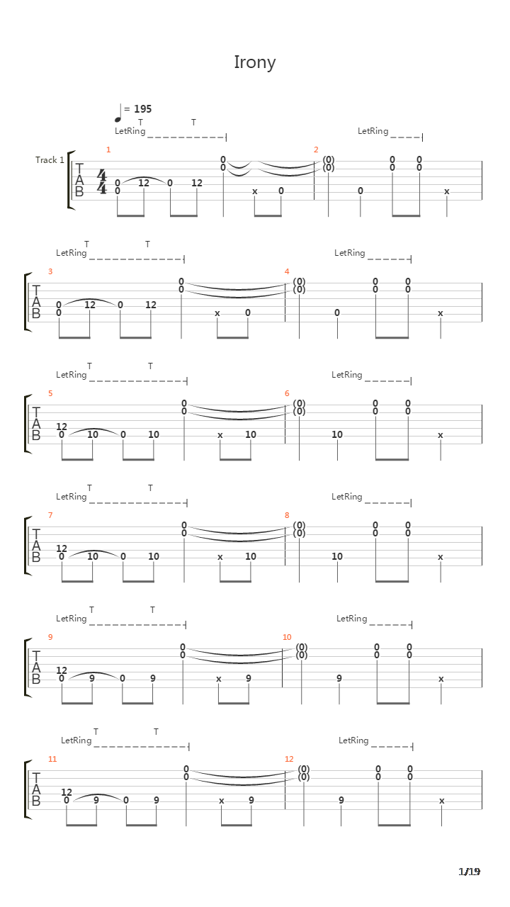 Irony吉他谱