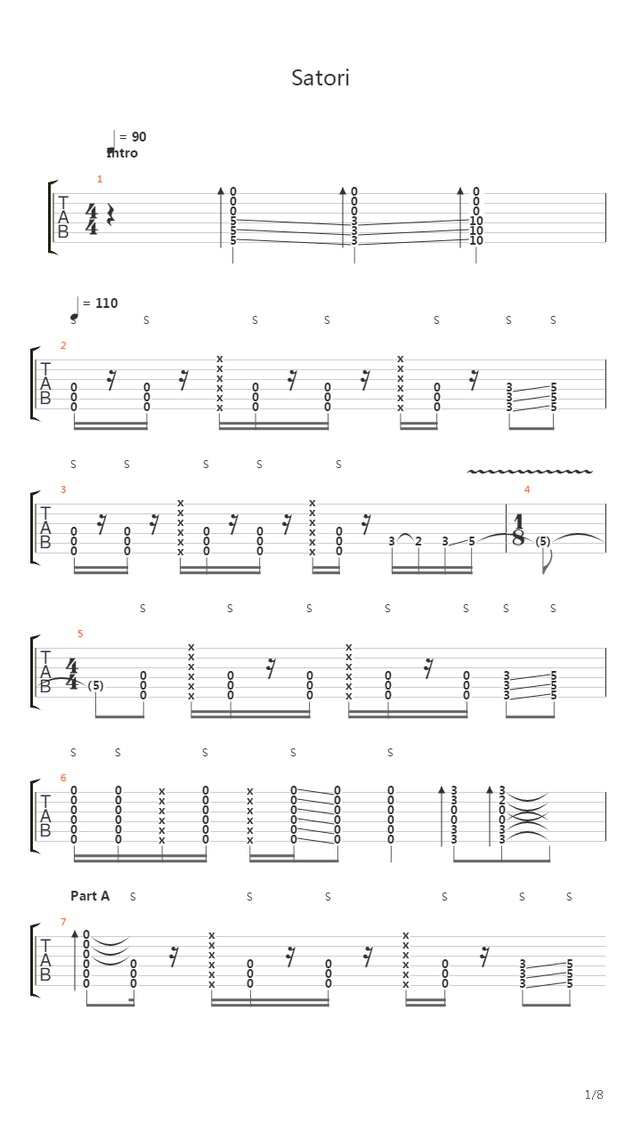 Satori吉他谱