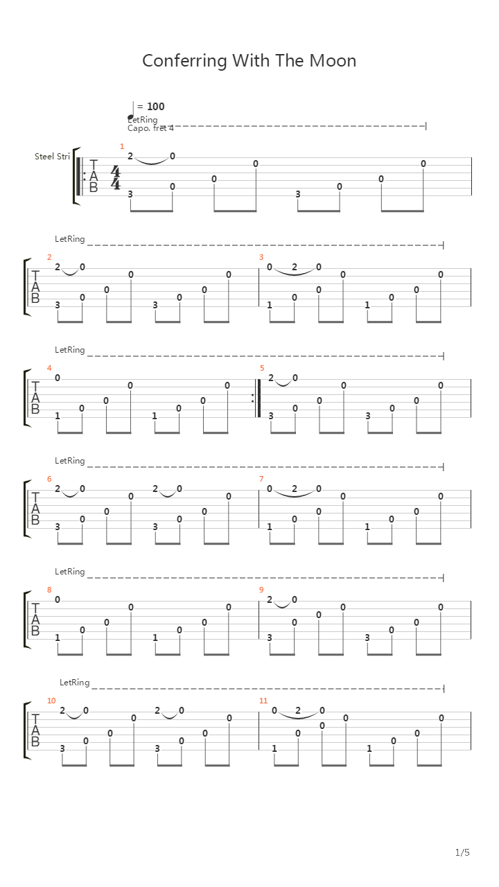 Conferring With The Moon吉他谱