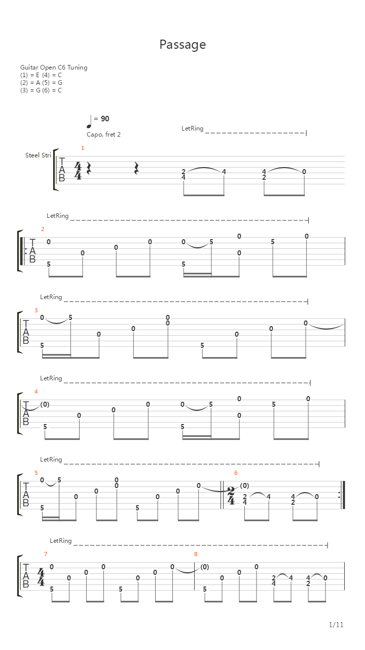 Passage吉他谱