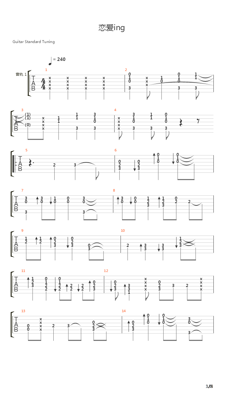 恋爱ING吉他谱