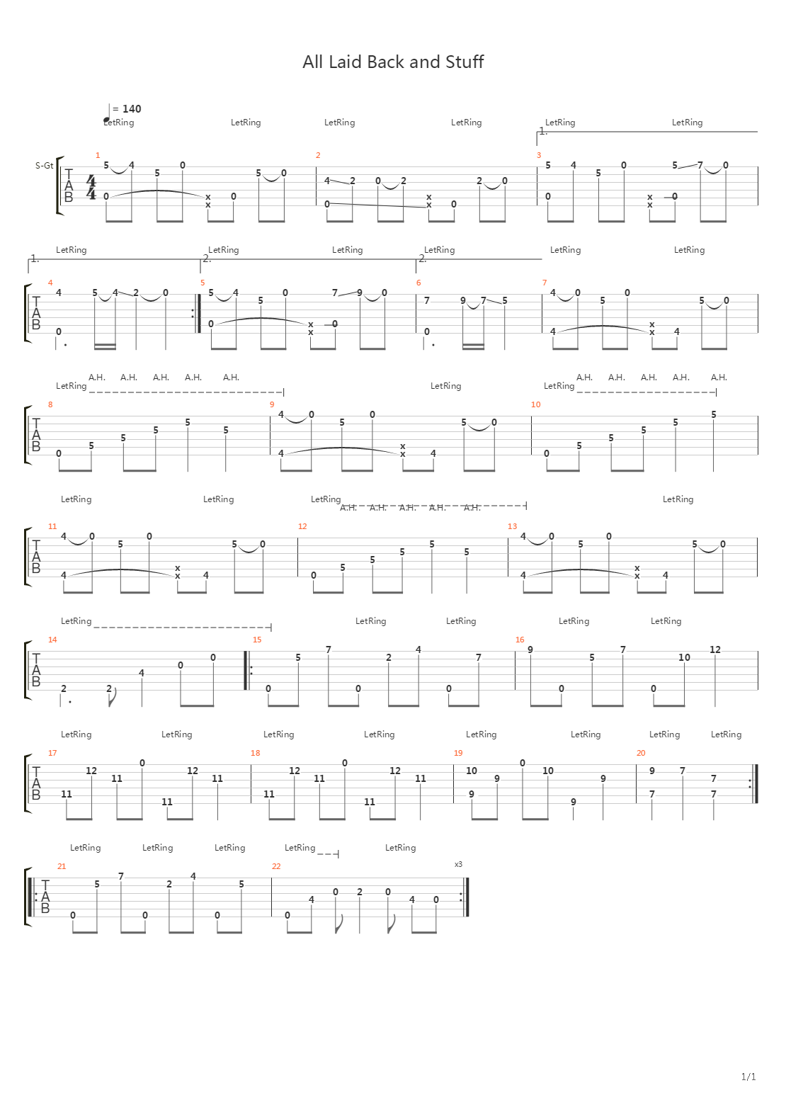 All Laid Back And Stuff吉他谱