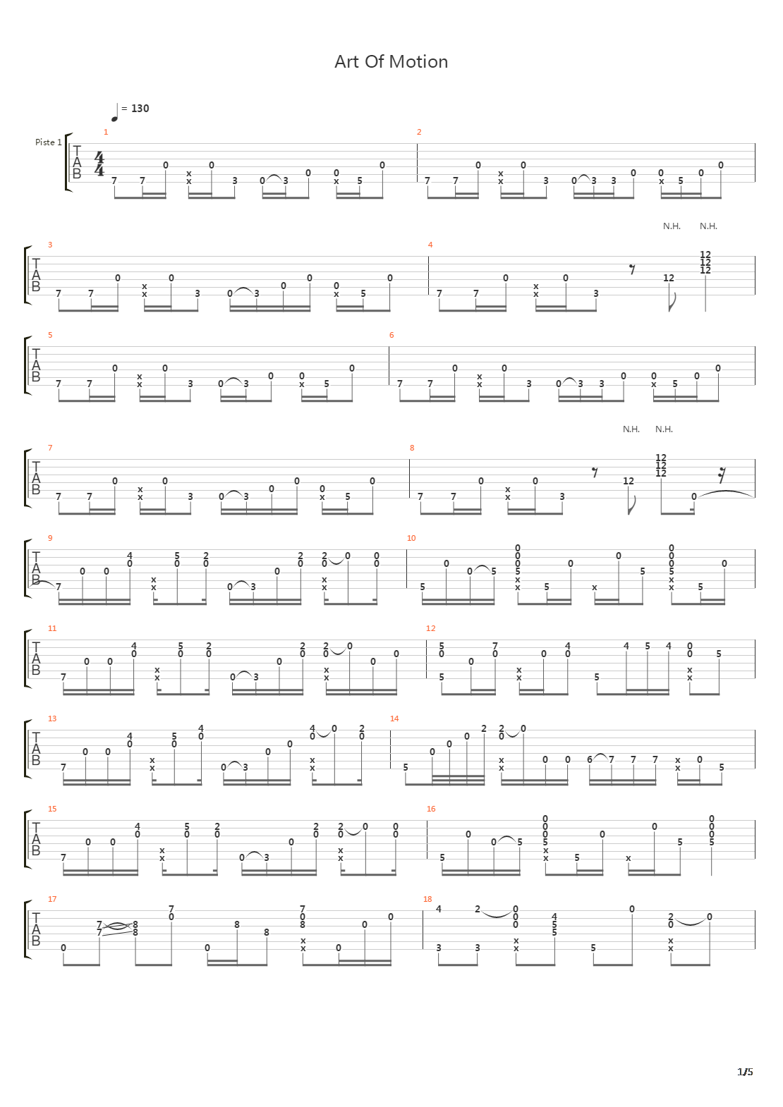 Art Of Motion吉他谱