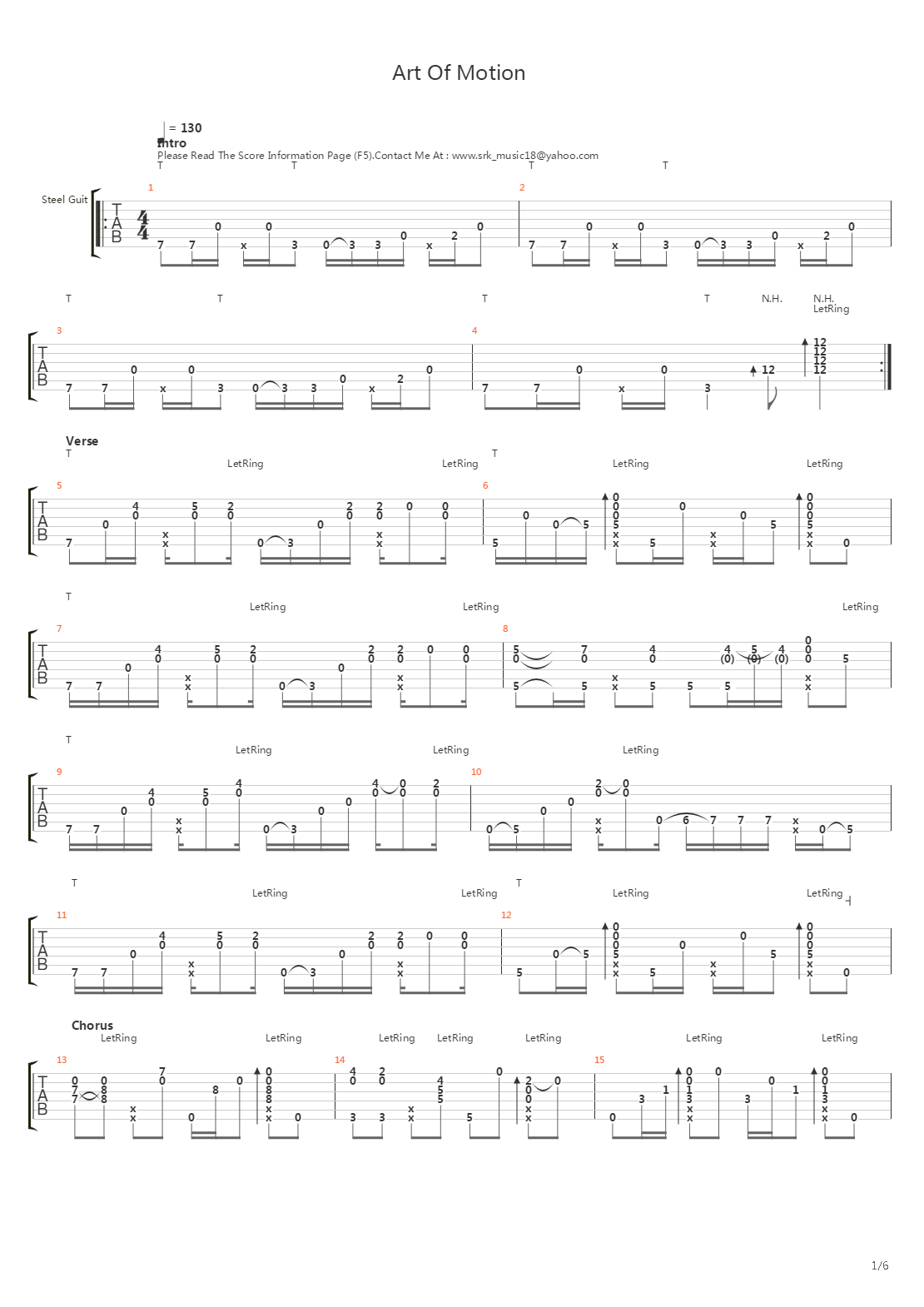 Art Of Motion吉他谱