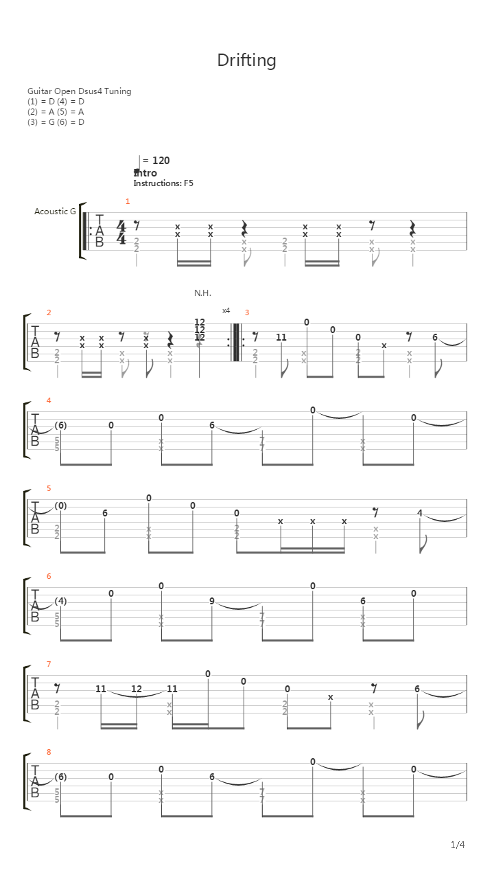 Drifting吉他谱