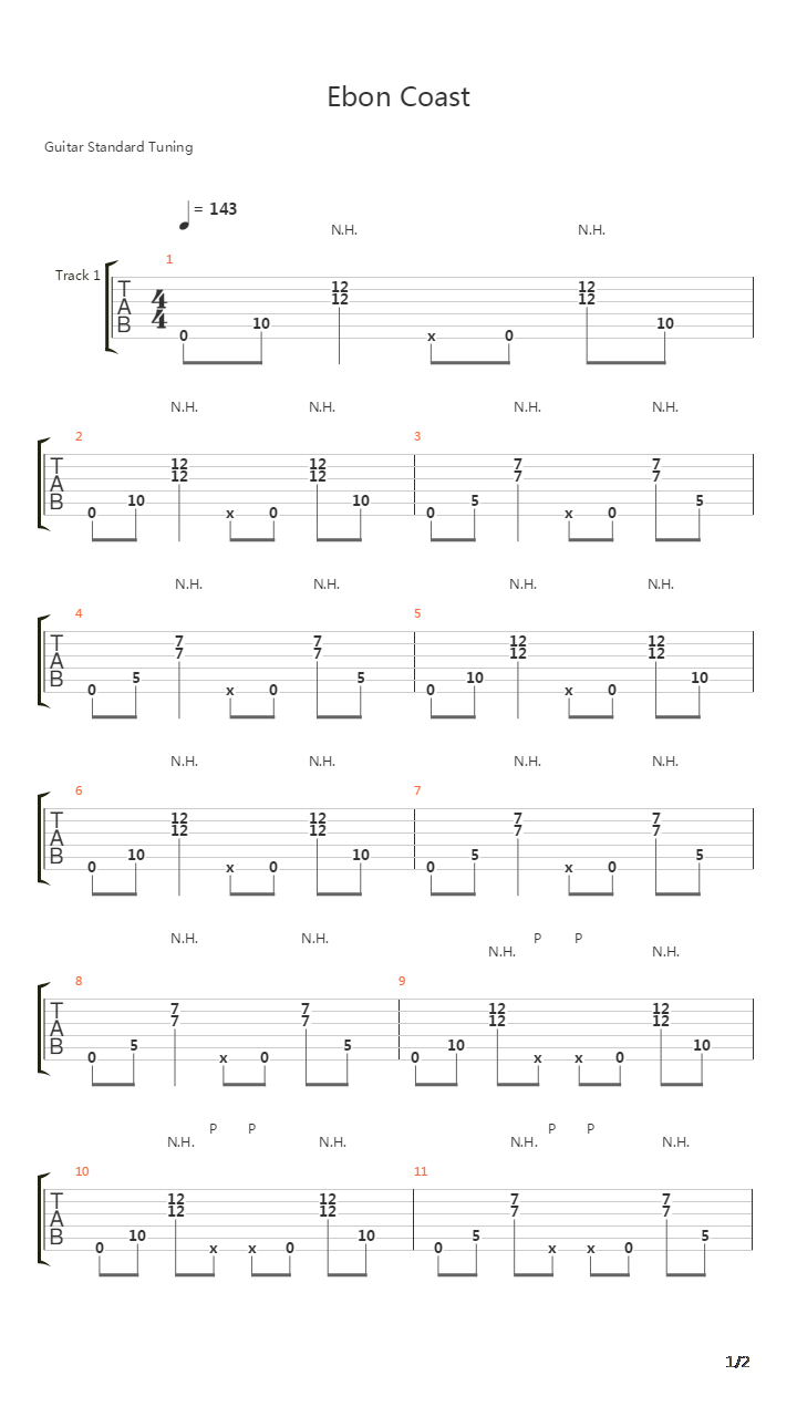Ebon Coast吉他谱