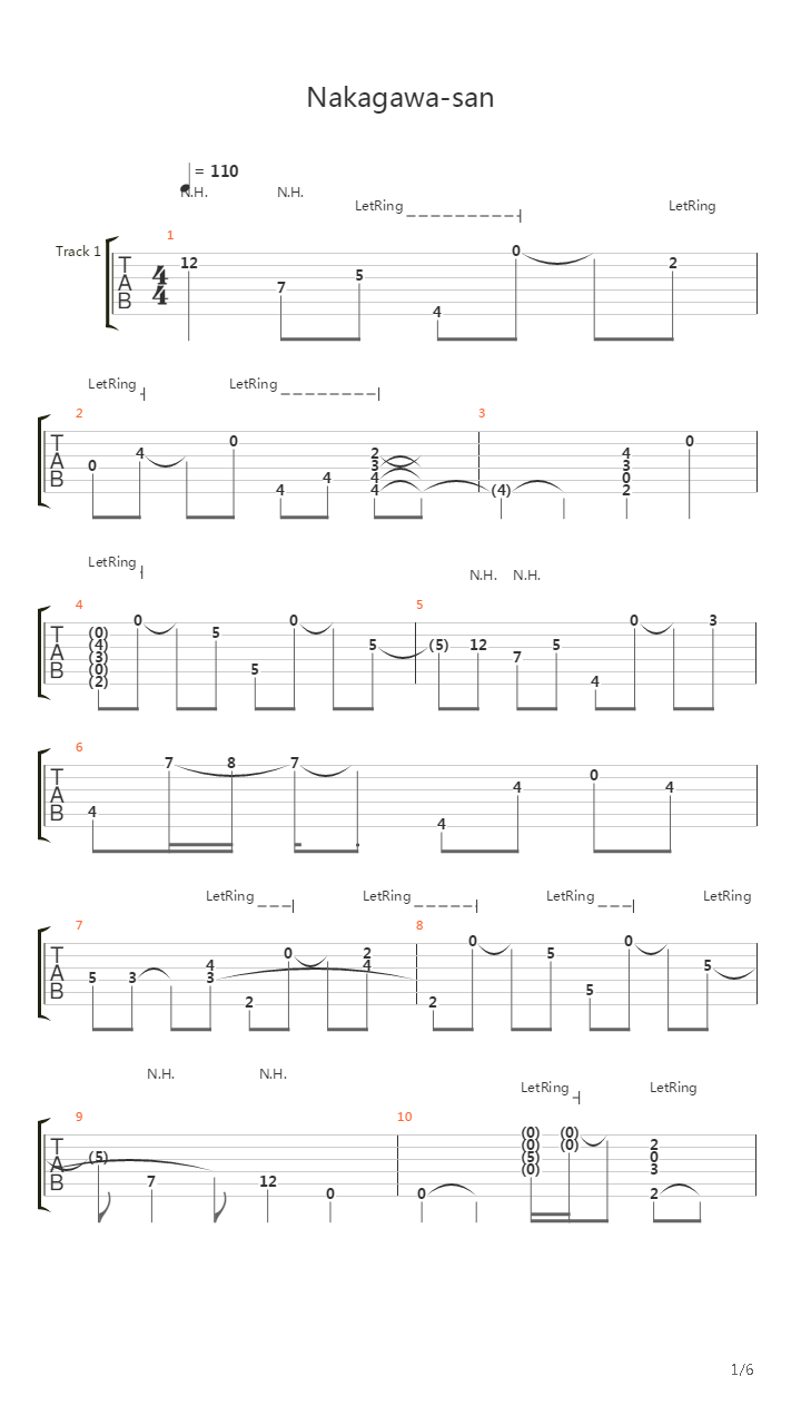 Nakagawa-san吉他谱