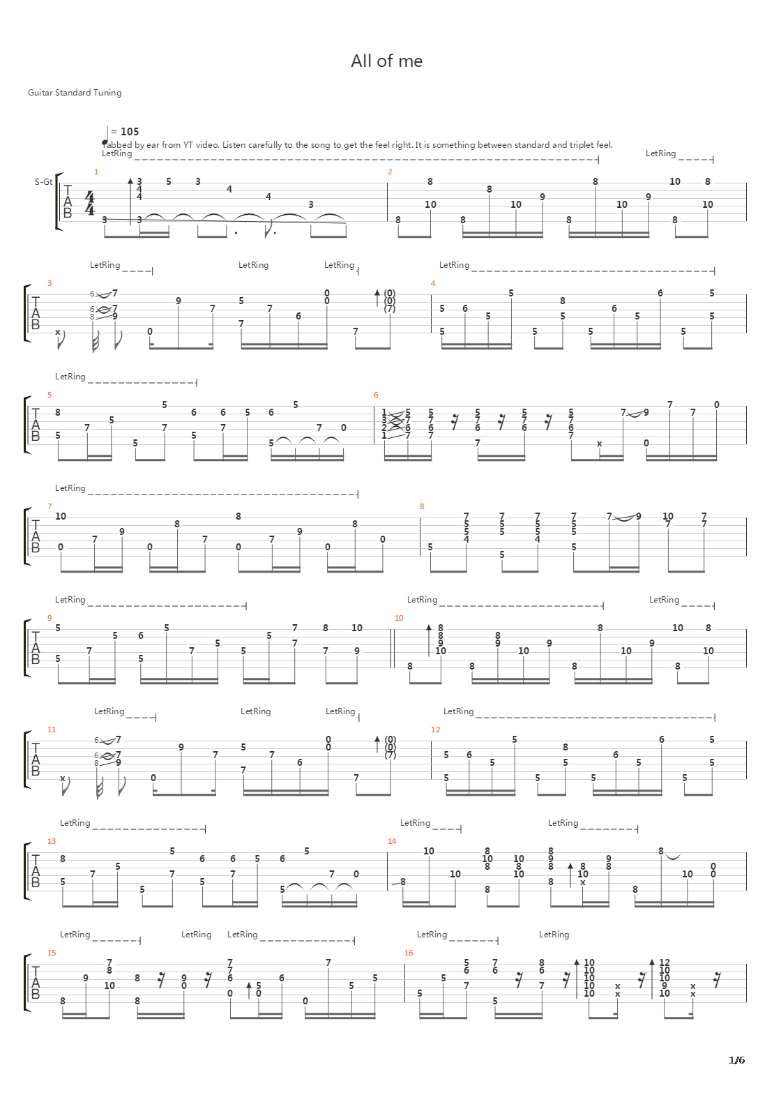 All Of Me吉他谱