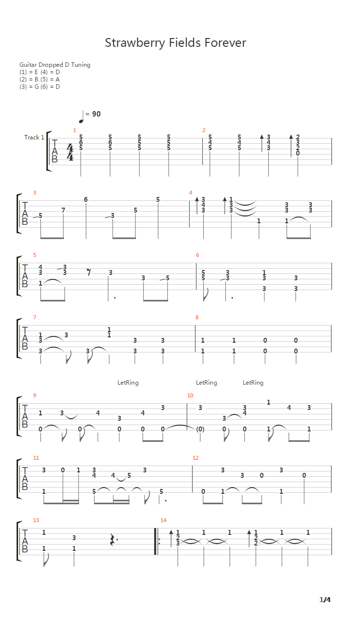 Strawberry Fields Forever吉他谱