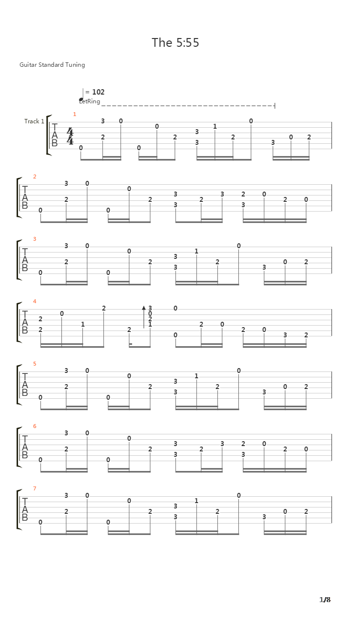 The 5 55吉他谱