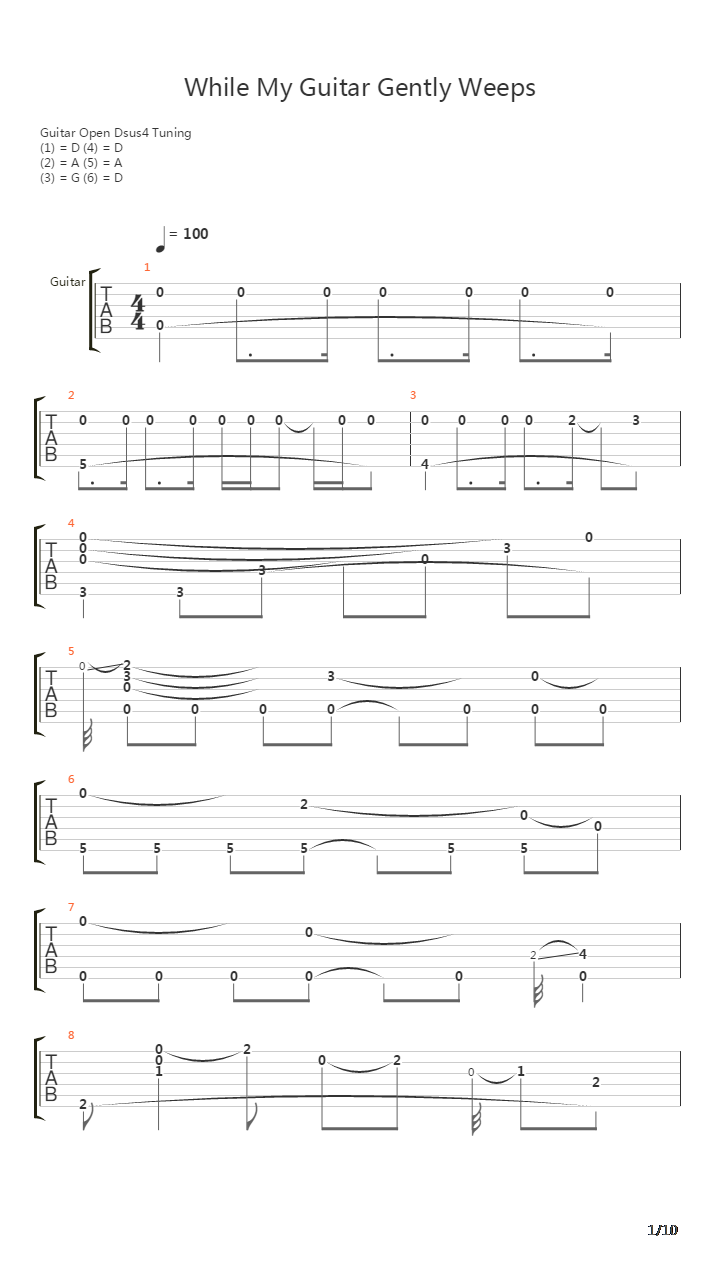 While My Guitar Gently Weeps吉他谱