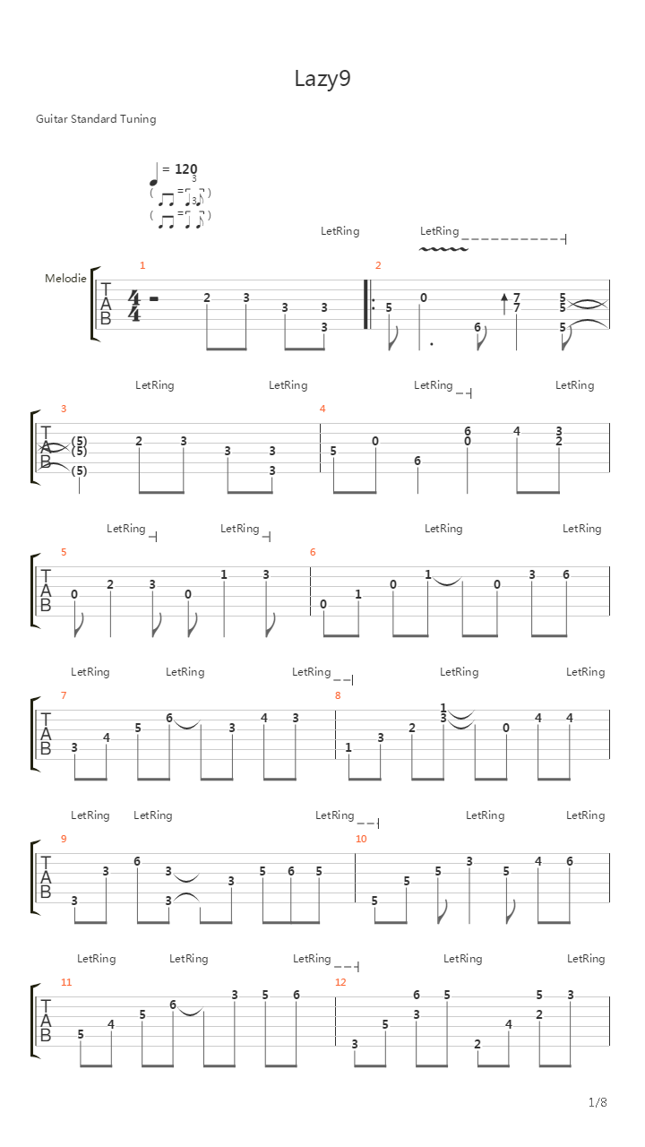 Lazy9吉他谱