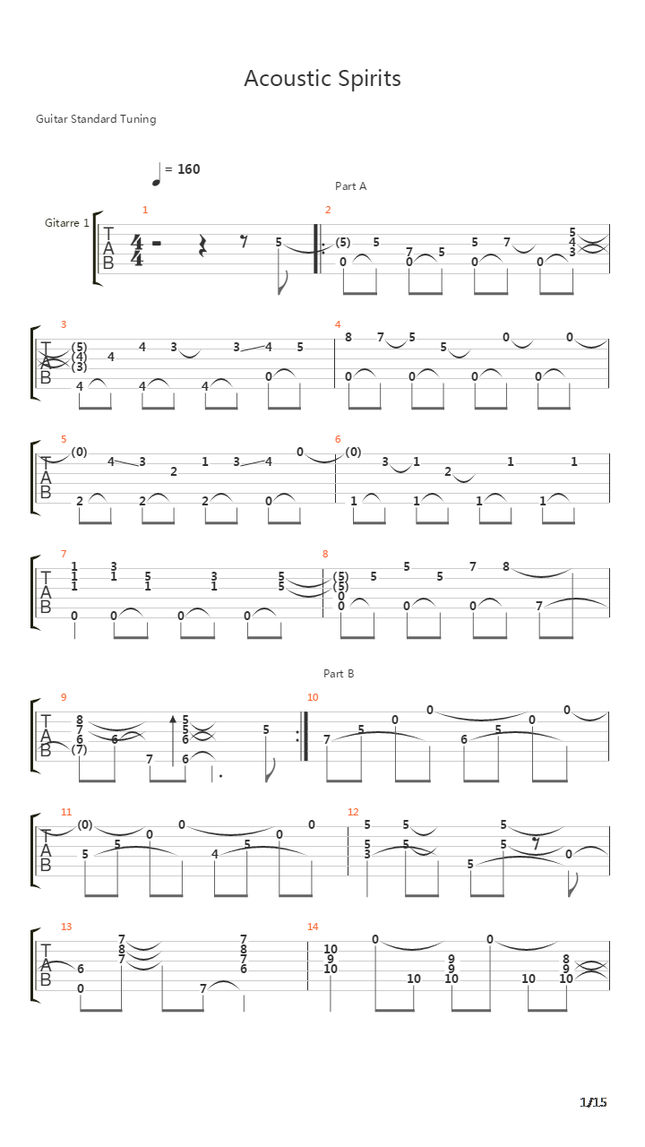 Acoustic Spirits吉他谱