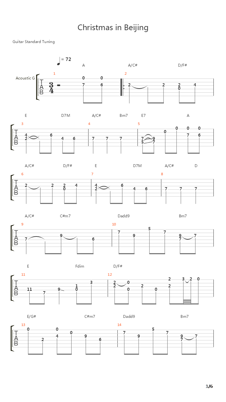 Christmas in Beijing吉他谱