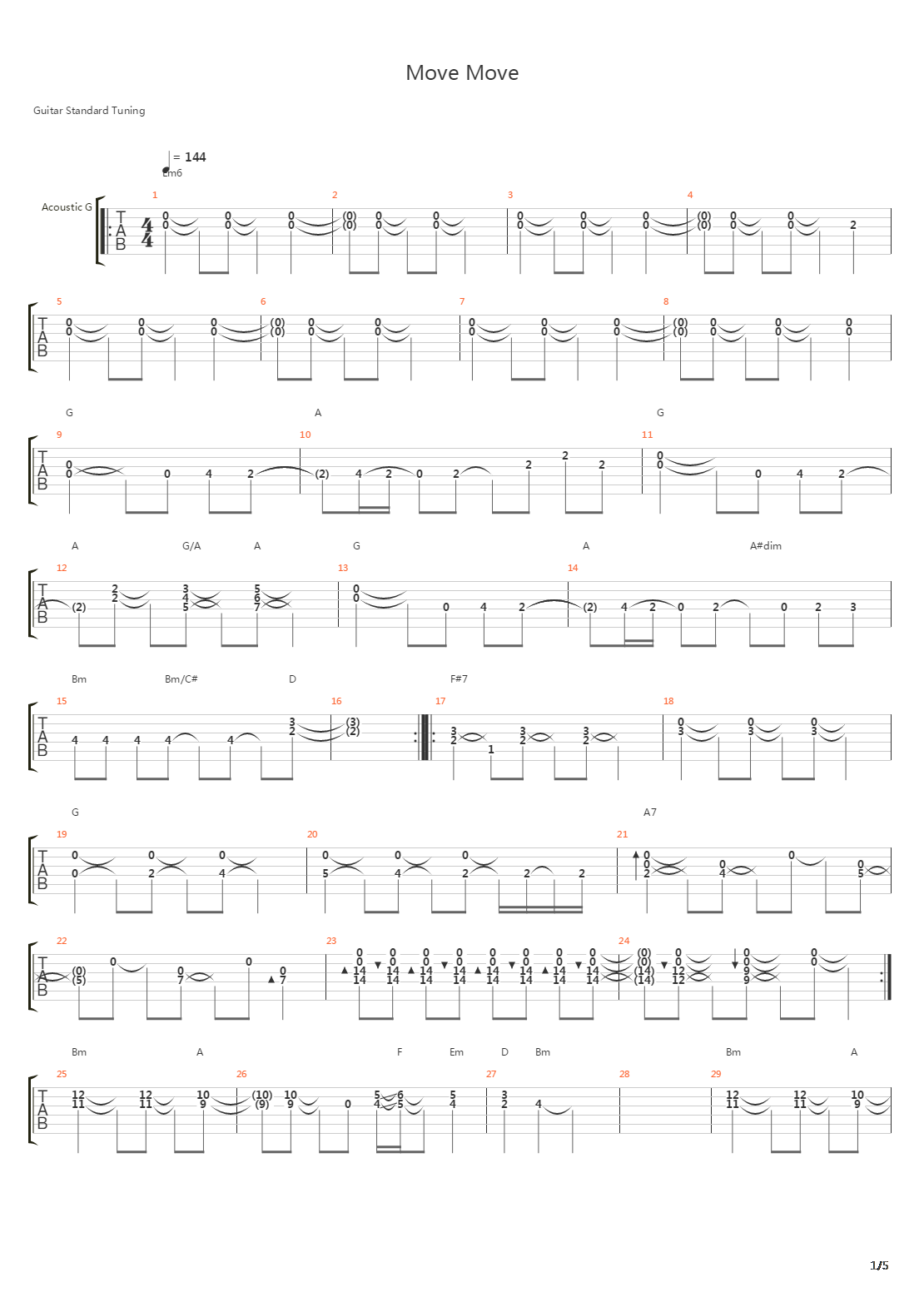 Move Move吉他谱
