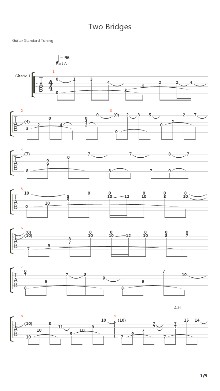 Two Bridges吉他谱