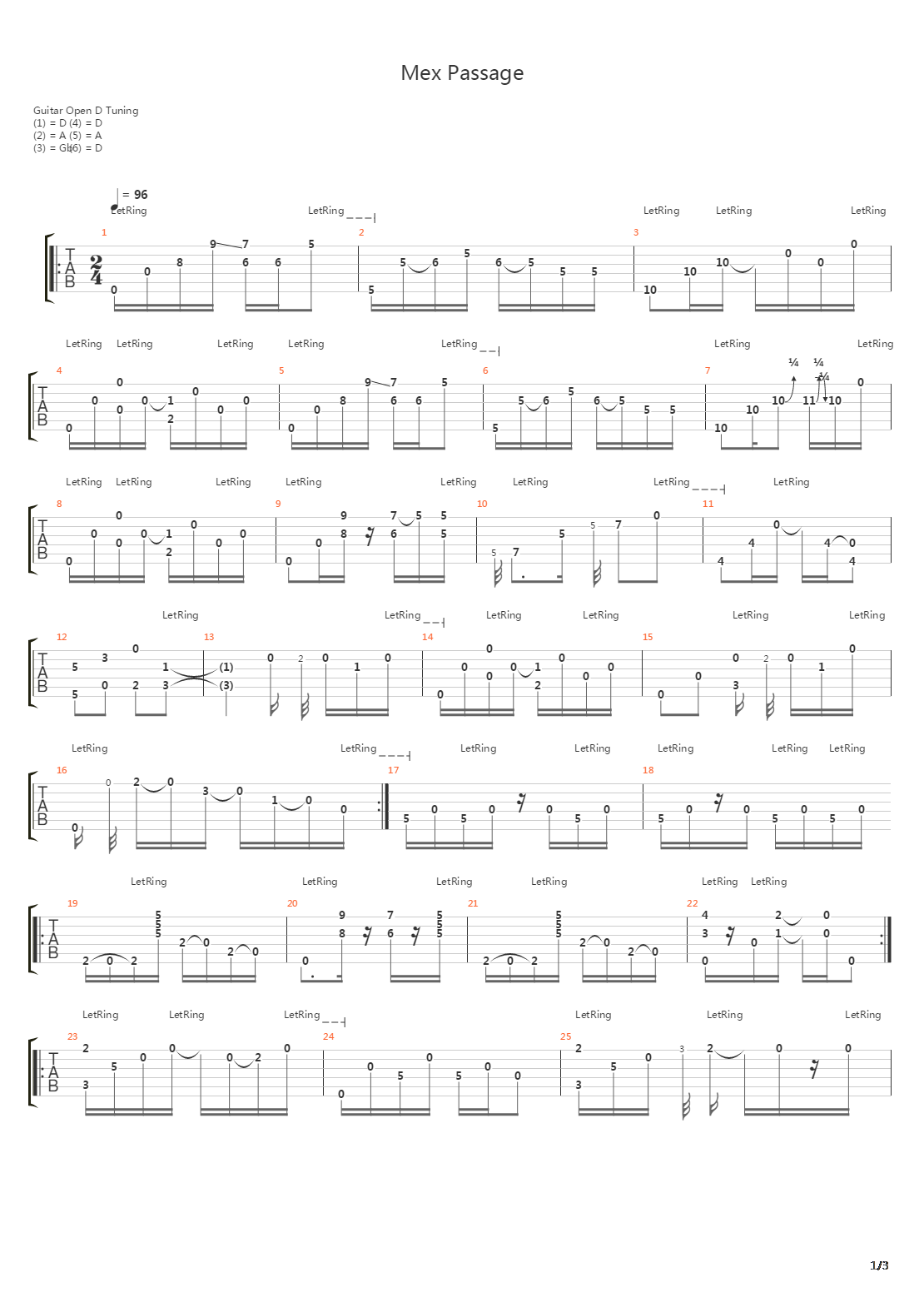 Mex Passage吉他谱