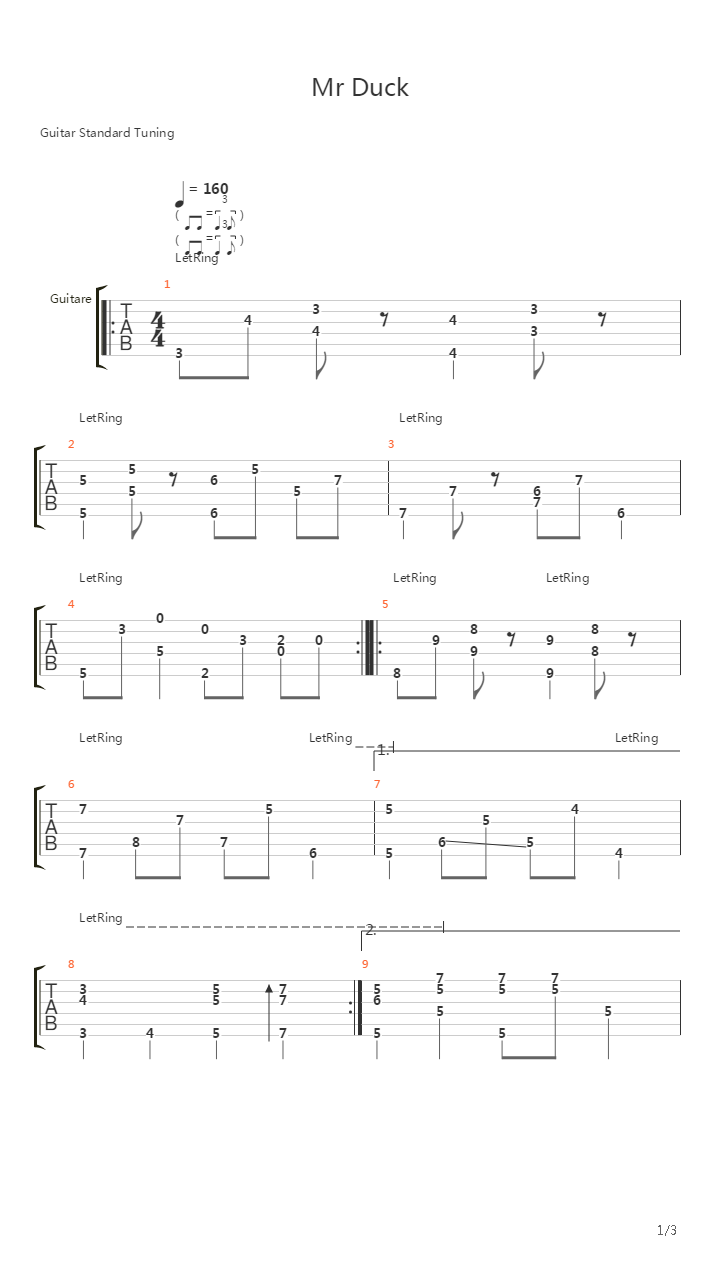 Mr Duck吉他谱