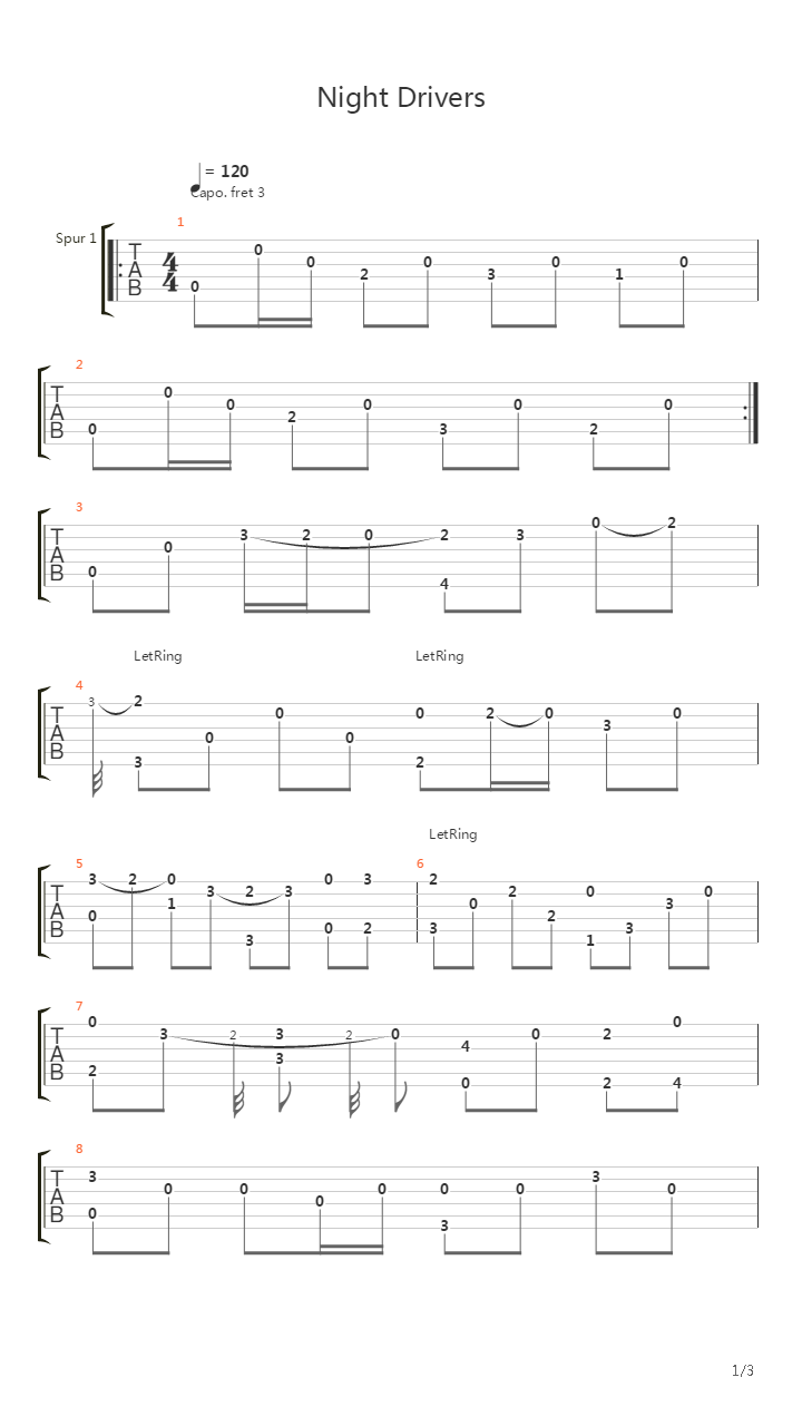 Night Drivers吉他谱