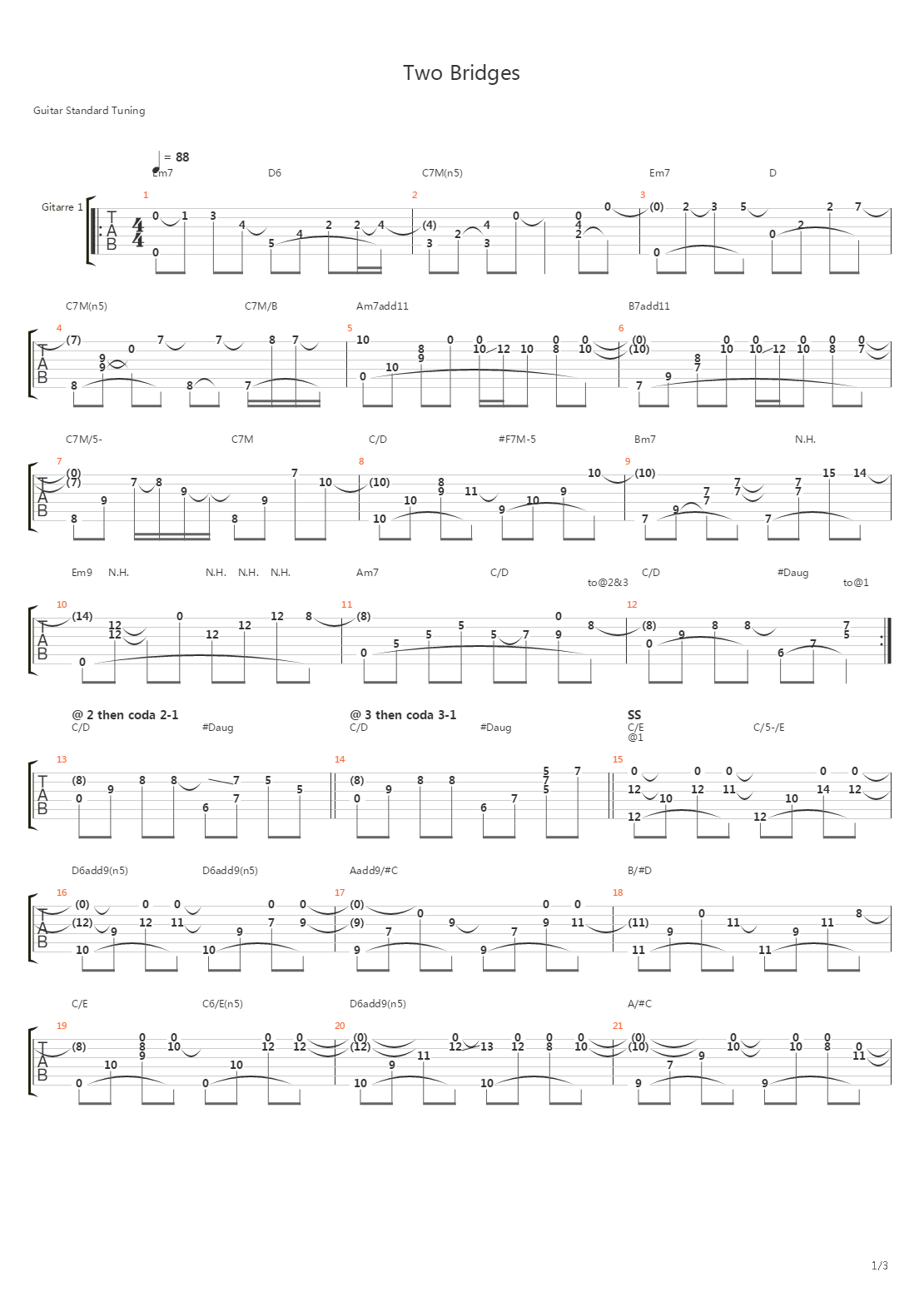 Two Bridges吉他谱