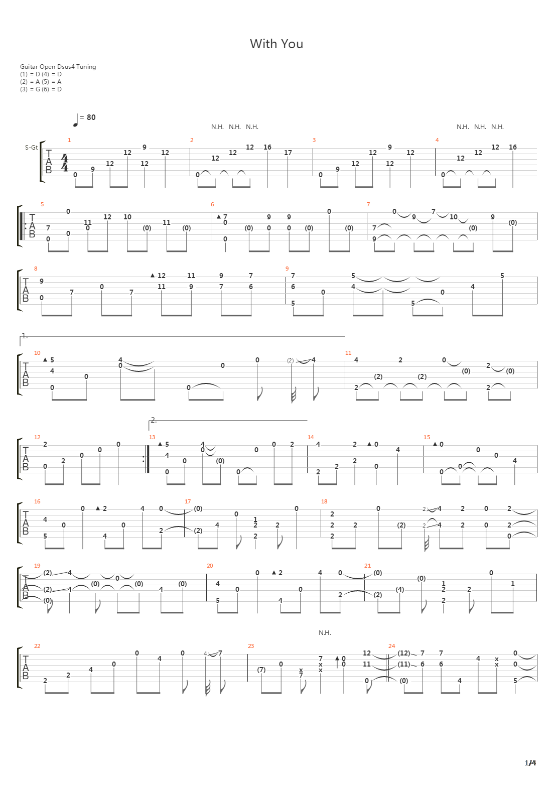 With You吉他谱