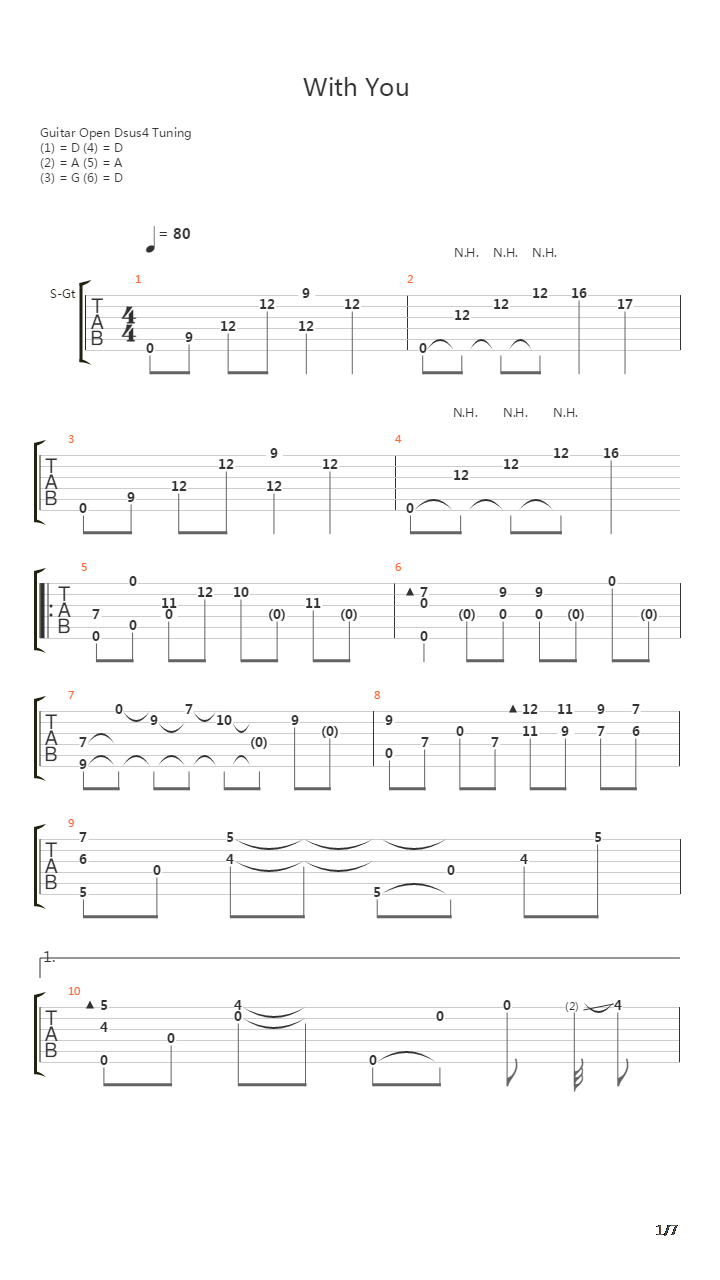 With You吉他谱