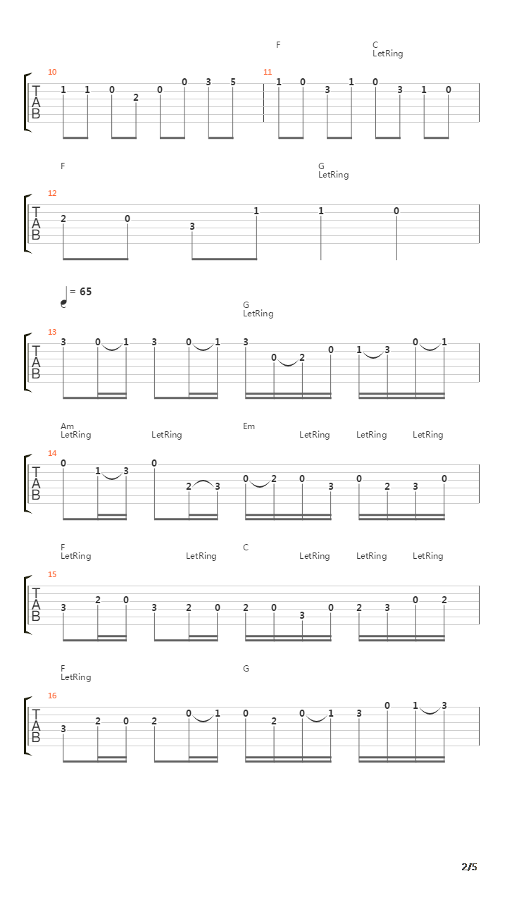 卡农(Canon)吉他谱