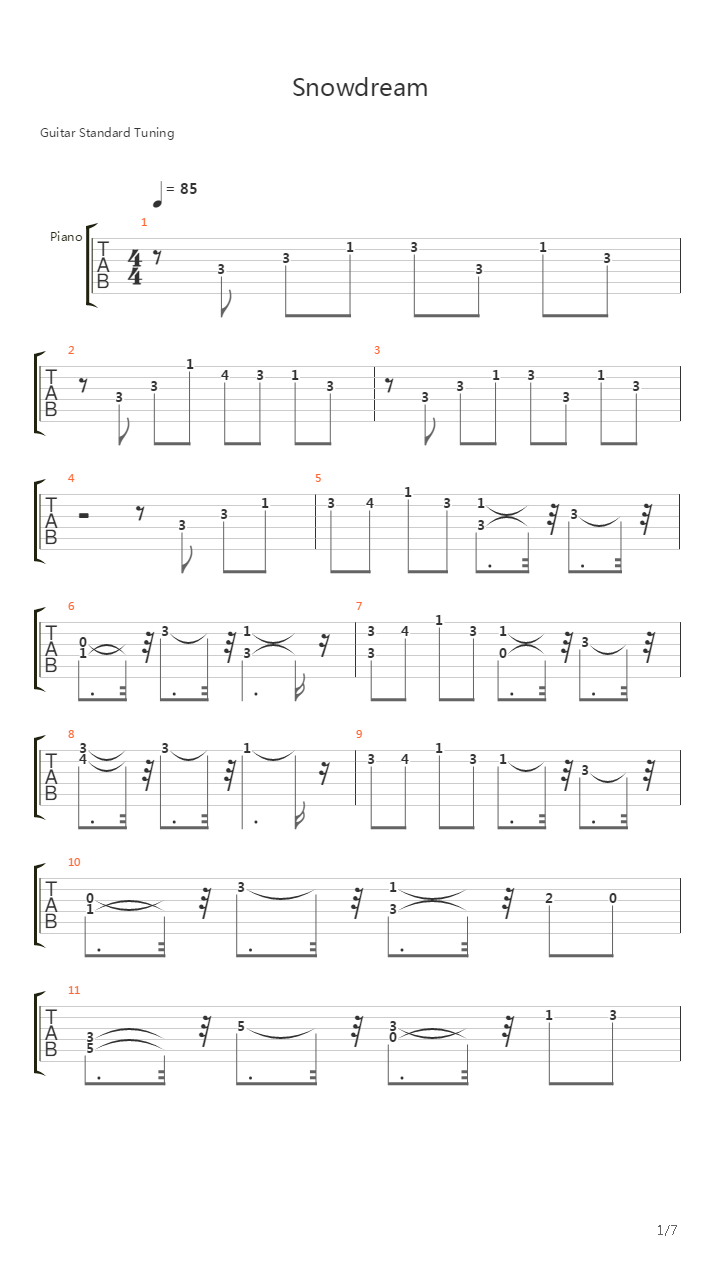 Snowdream(雪之梦)吉他谱