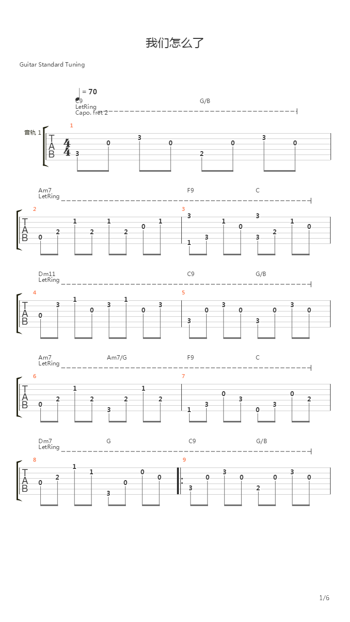 我们怎么了吉他谱