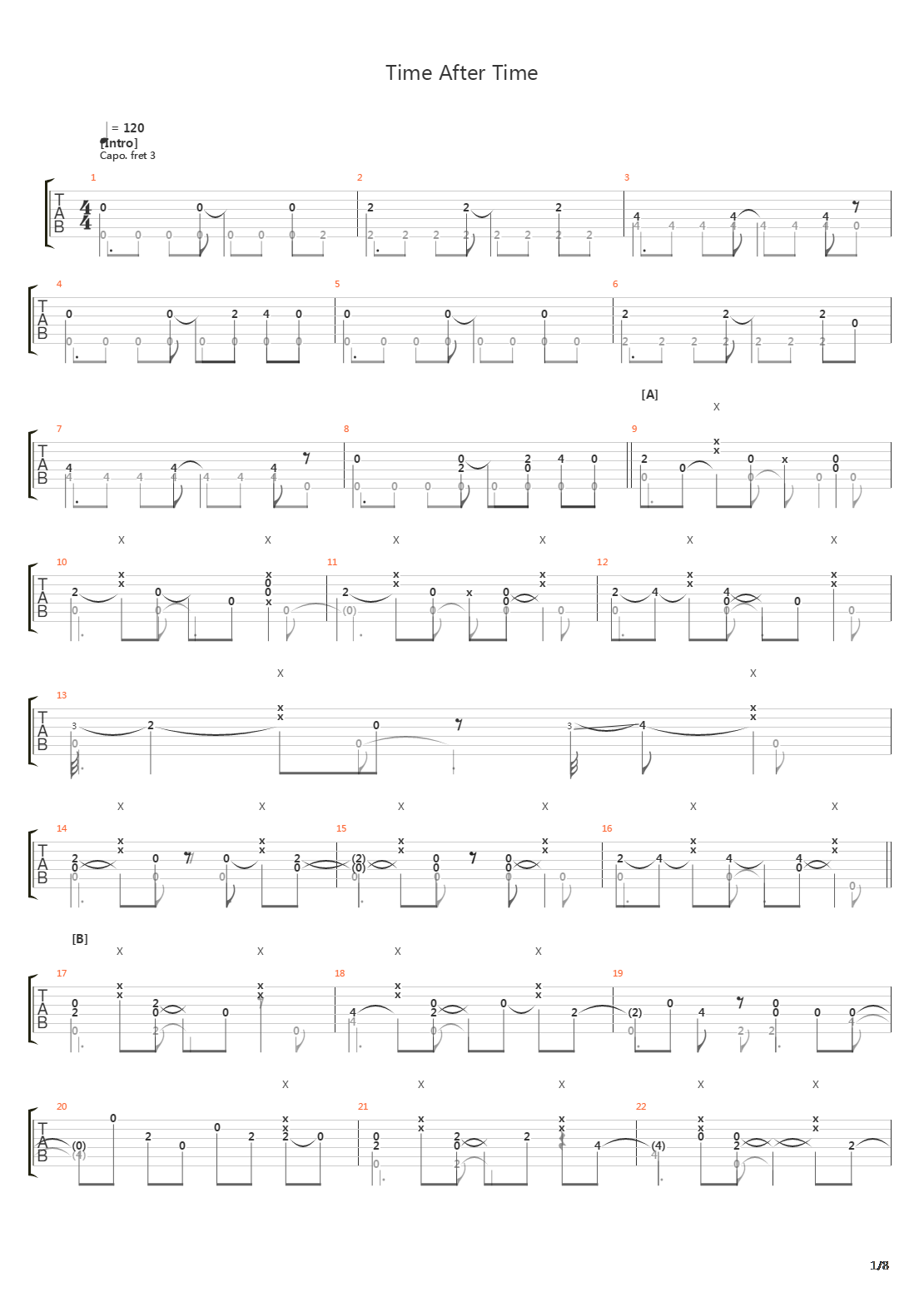 Time After Time吉他谱
