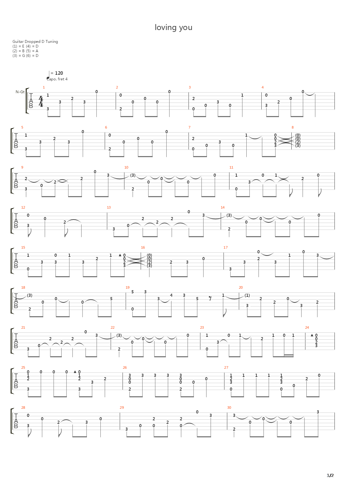 Loving you吉他谱