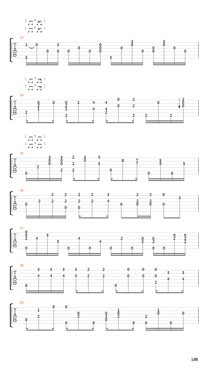 Casabulanka(卡萨布兰卡)吉他谱