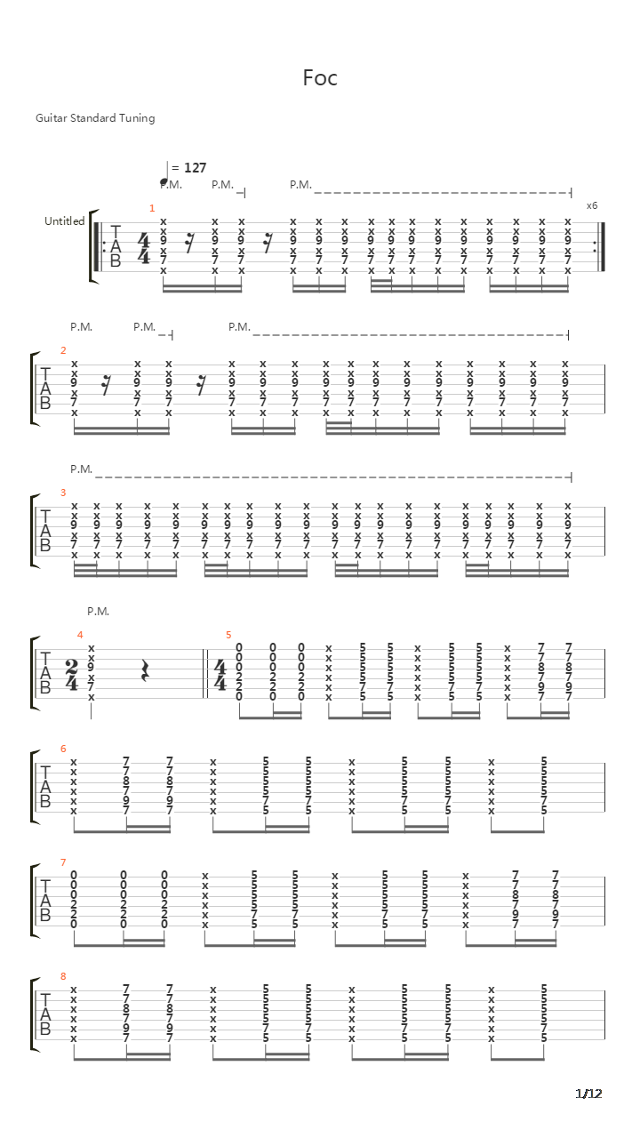 Foc吉他谱