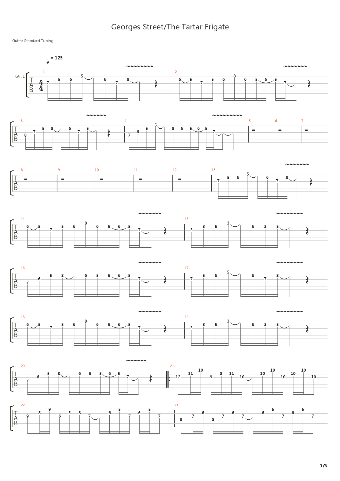 Georges Street The Tartar Frigate吉他谱