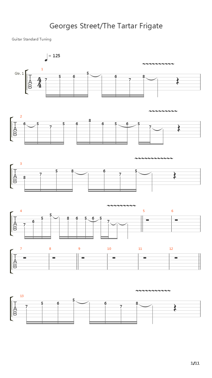 Georges Street The Tartar Frigate吉他谱
