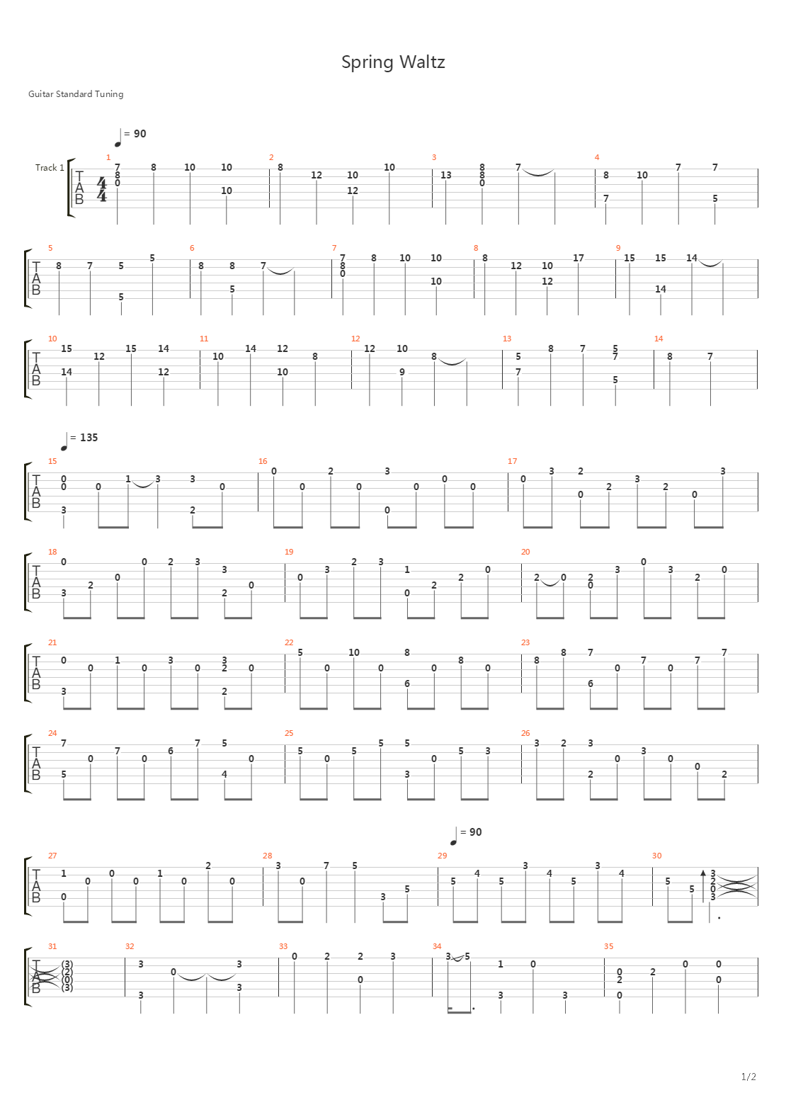 Spring Waltz吉他谱