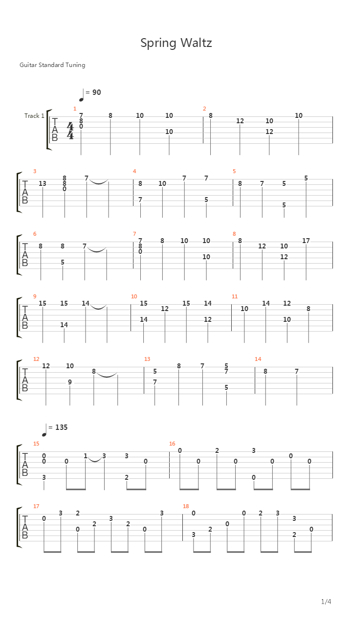 Spring Waltz吉他谱