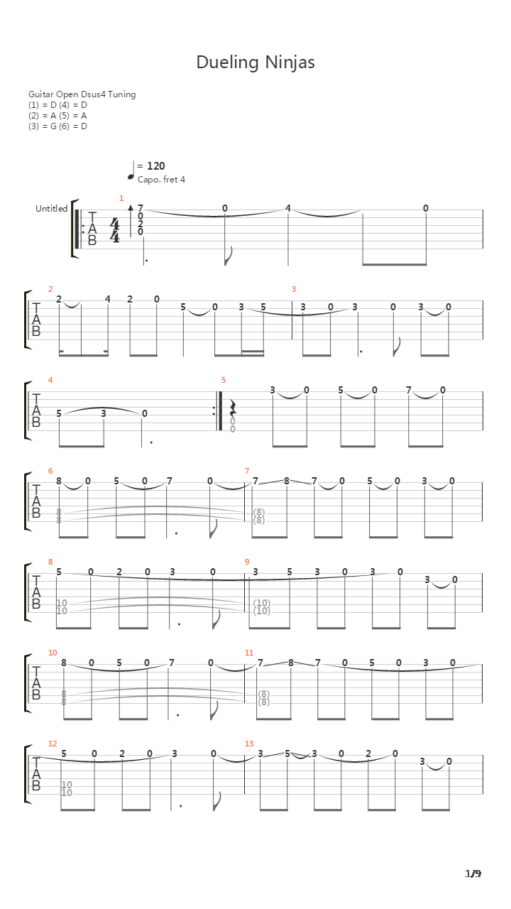 Dueling Ninjas吉他谱