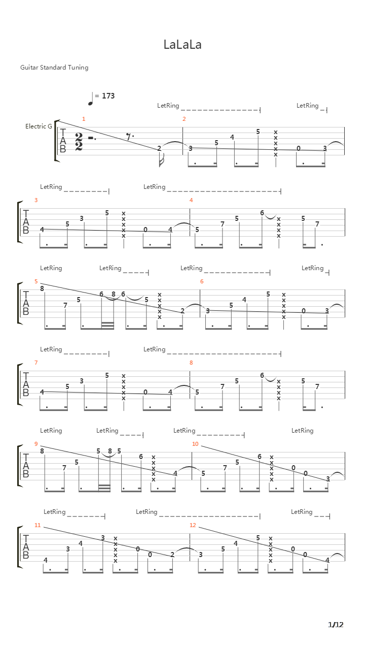 Lalala吉他谱