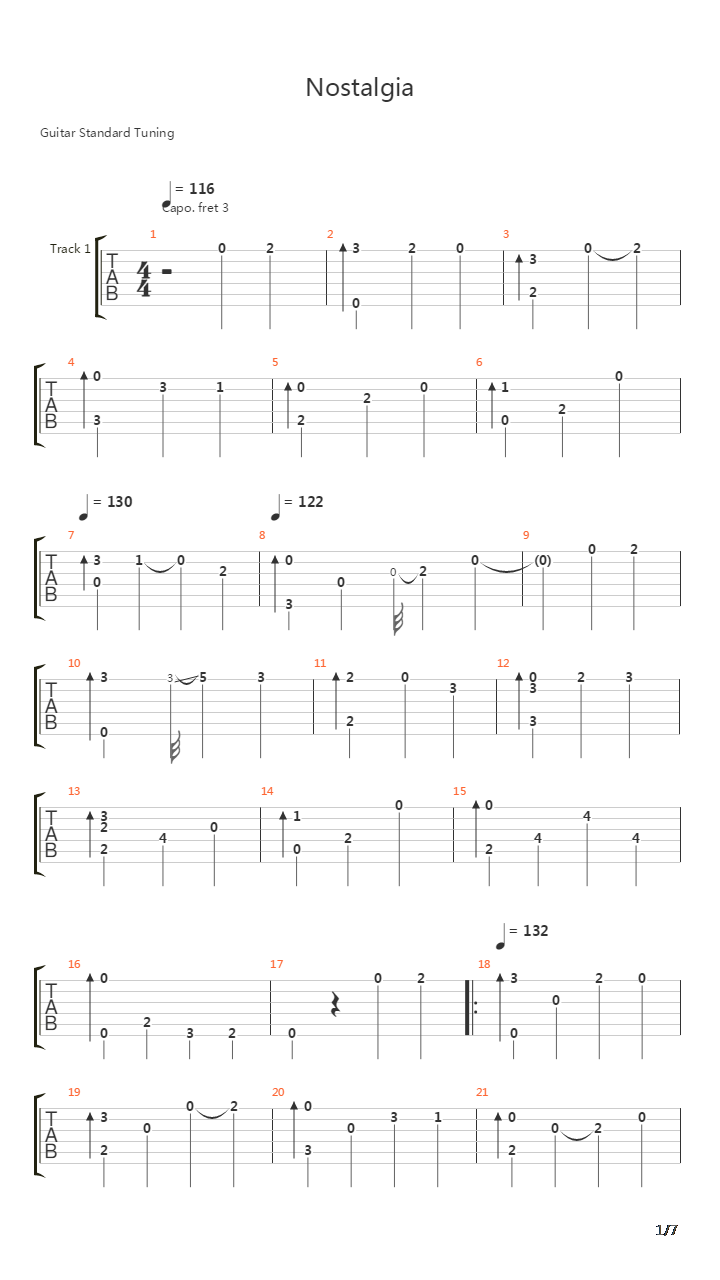 Nostalgia吉他谱