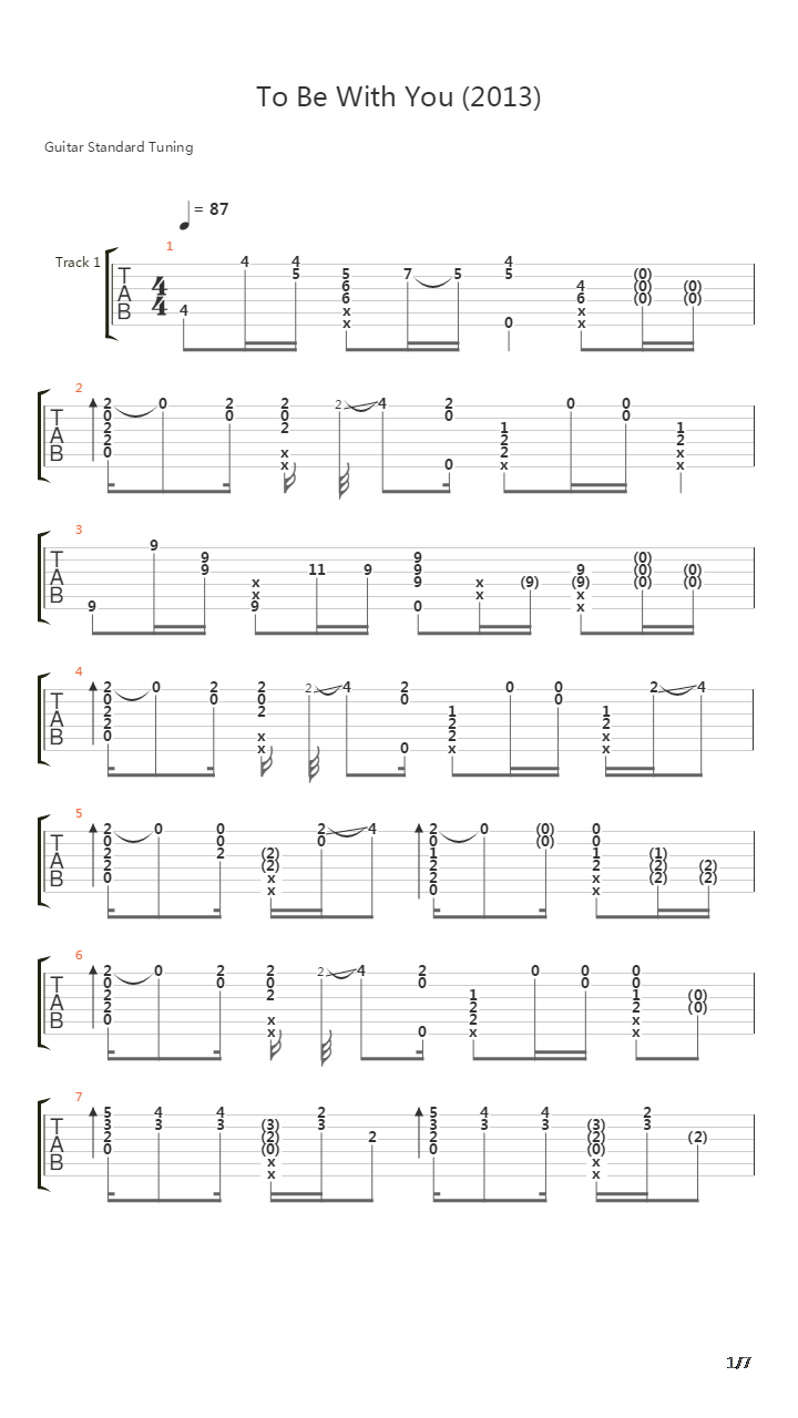 To Be With You吉他谱