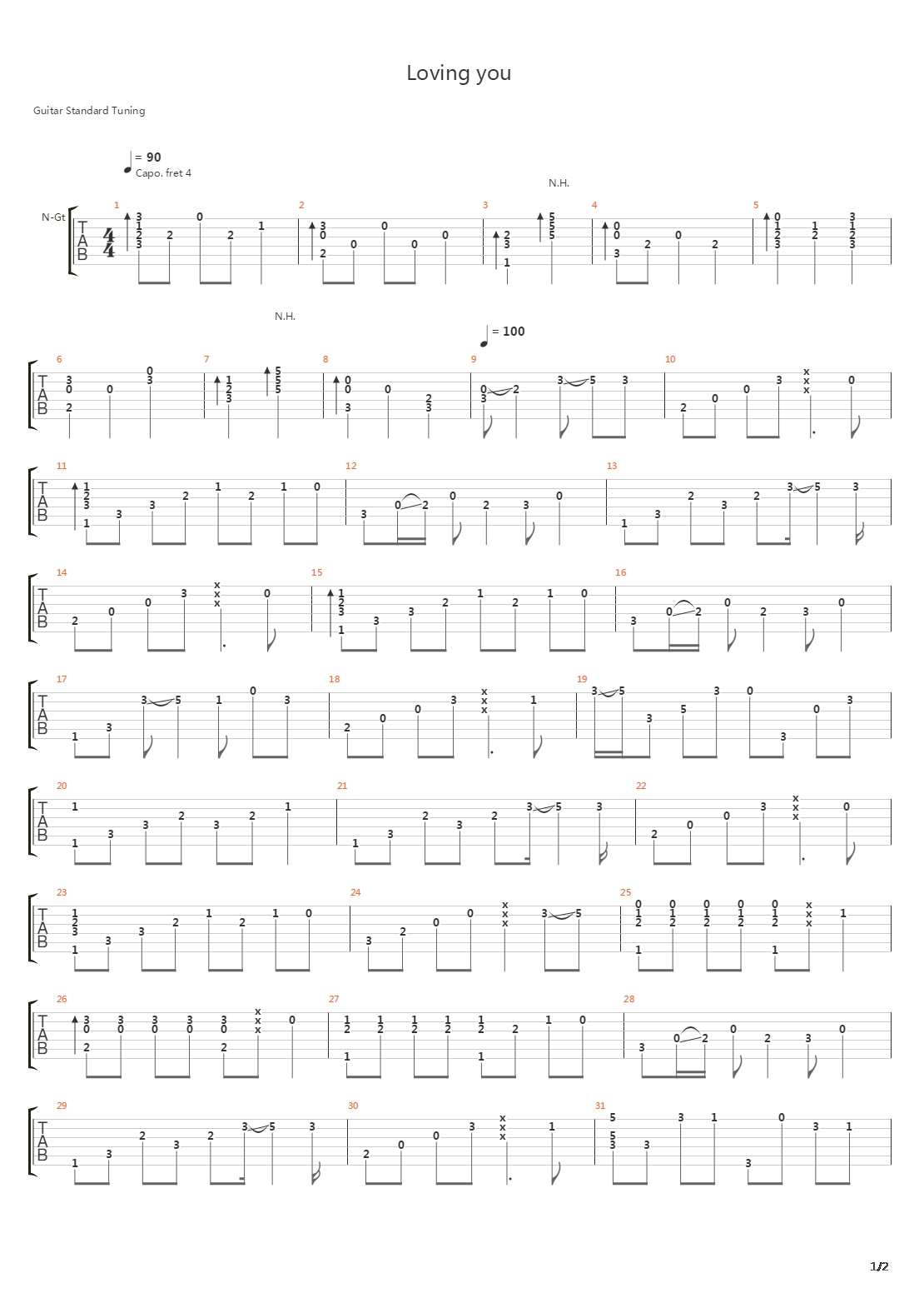 Loving you吉他谱