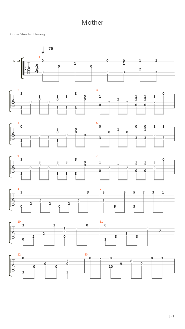 士兵突击 - Mother吉他谱