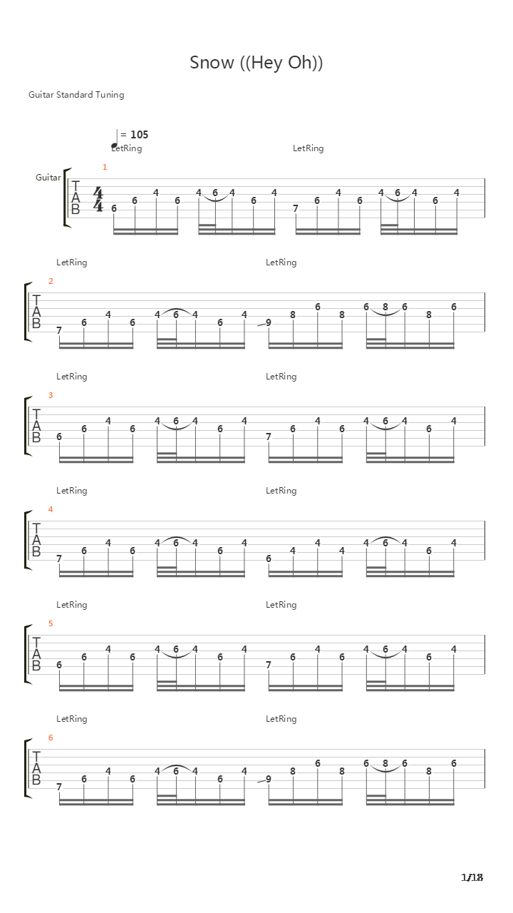 Snow Hey Oh吉他谱